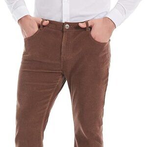 HAORUN Mens Brown Bell Bottom Flare Pants Brown